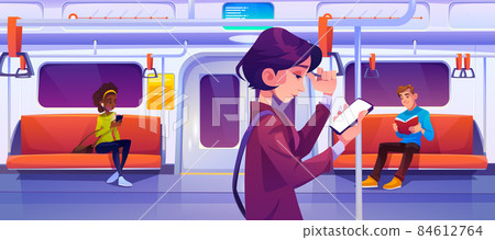 People in subway train car, underground commuter People in subway train car, underground commuter 84612764