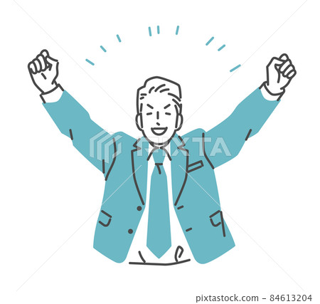 A businessman in a winning pose A businessman in a winning pose 84613204