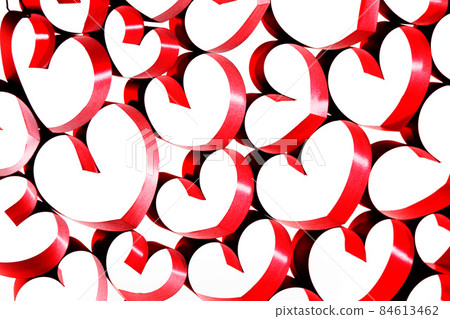 Linked red ribbon hearts Linked red ribbon hearts 84613462