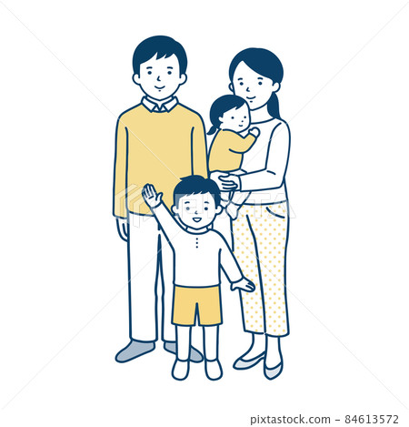 4個人家庭的例證 84613572