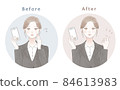 一組帶智能手機的西裝女性 84613983