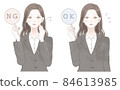 一組帶有 OK / NG 標籤的西裝女裝 84613985