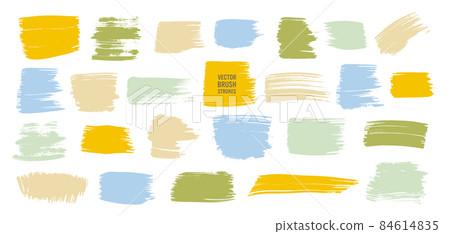 Hand-painted colorful paintbrush stroke set Hand-painted colorful paintbrush stroke set 84614835