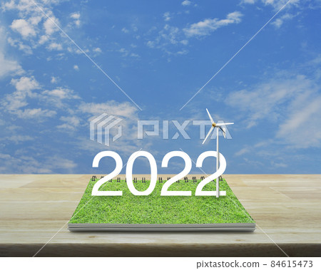 Happy new year 2022 ecological cover concept 84615473