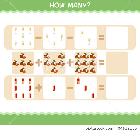 How many cartoon christmas. Counting game. Educational game for pre shool years kids and toddlers 84618119