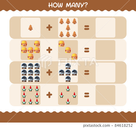 How many cartoon christmas. Counting game. Educational game for pre shool years kids and toddlers 84618252