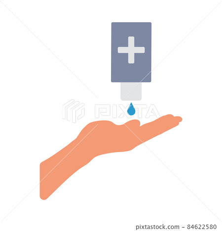 Sanitizer With Hand Icon Sanitizer With Hand Icon 84622580