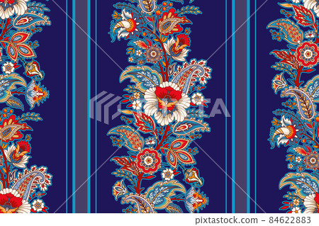 Seamless floral painted textile in the manner of Indian production Seamless floral painted textile in the manner of Indian production 84622883