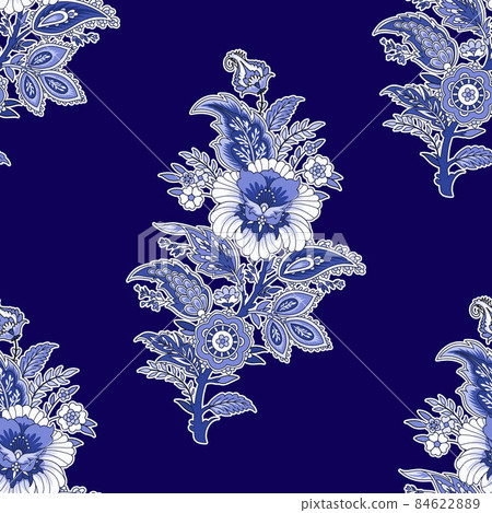 Seamless floral painted textile in the manner of Indian production Seamless floral painted textile in the manner of Indian production 84622889