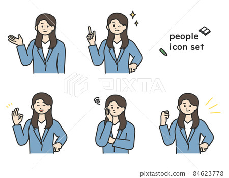 Illustration material set of a woman teaching study Illustration material set of a woman teaching study 84623778