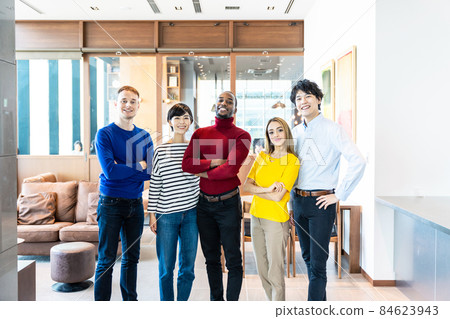 Global business image Multinational casual office Multiracial group Teamwork 84623943