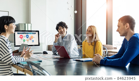 Multinational group to meet Global business teamwork 84623945