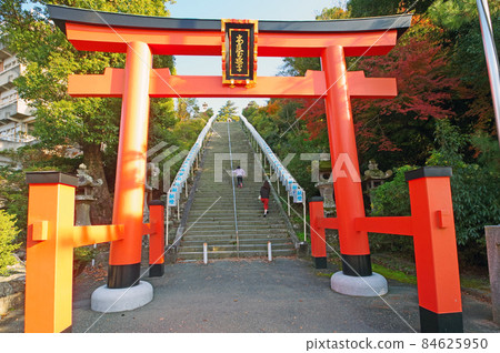 Sightseeing spots in Kurume City, Fukuoka Prefecture Kora Taisha's three torii gates and stone steps on the approach Sightseeing spots in Kurume City, Fukuoka Prefecture Kora Taisha's three torii gates and stone steps on the approach 84625950