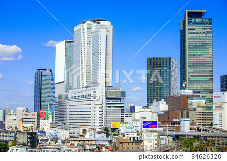 View of Nagoya Station buildings from the Global Gate of Nagoya City 84626320