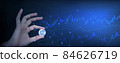 digital card in hand isolated, access personal financial data, id card on virtual screen, Abstract science or technology background  84626719