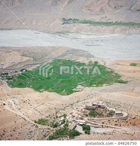 Aerial view of Buddhist temple monastery Key 84626750