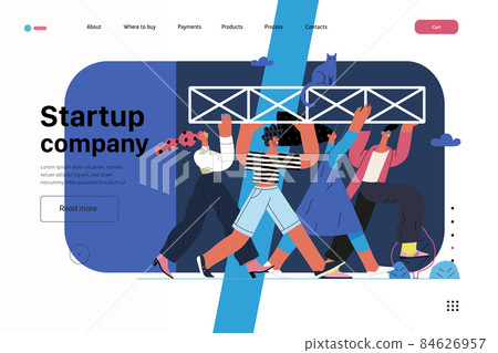 Startup illustration, website landing template. Concept of building new business Startup illustration, website landing template. Concept of building new business 84626957