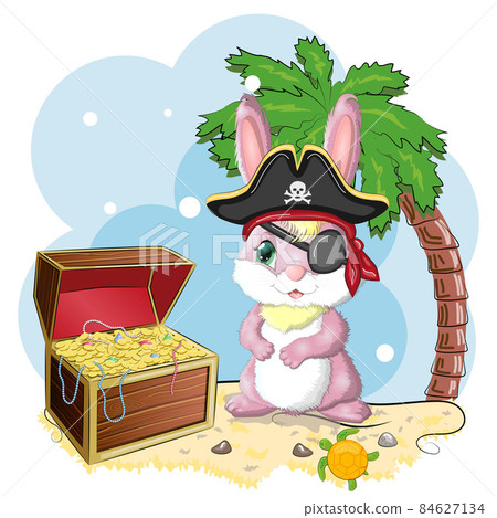 Bunny pirate, cartoon character of the game,... - Stock Illustration ...