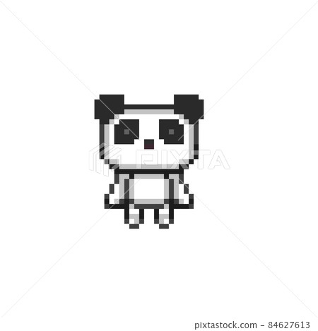 Pixel illustration of a small and cute panda Pixel illustration of a small and cute panda 84627613