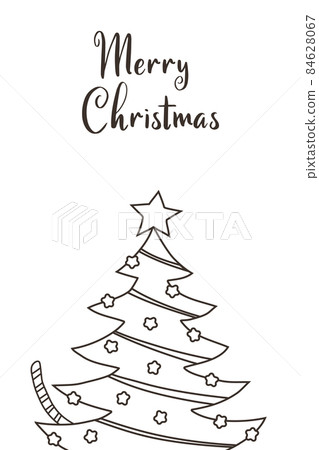 Symbol of 2022. Square New Year card in hand draw style. Christmas tree, gifts, tiger. Year of the tiger 2022 EPS Symbol of 2022. Square New Year card in hand draw style. Christmas tree, gifts, tiger. Year of the tiger 2022 EPS 84628067