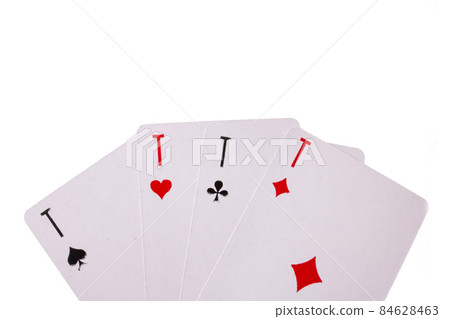 Four aces isolated on a white background Four aces isolated on a white background 84628463