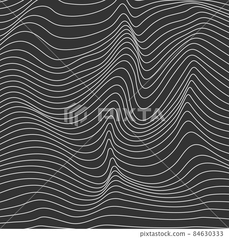 Relief black and white background with optical illusion of distortion. 84630333