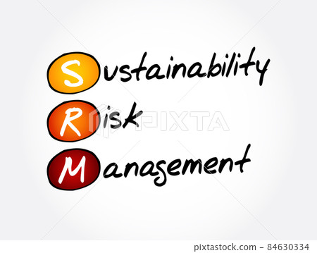 SRM - Sustainability Risk Management acronym, business concept background SRM - Sustainability Risk Management acronym, business concept background 84630334