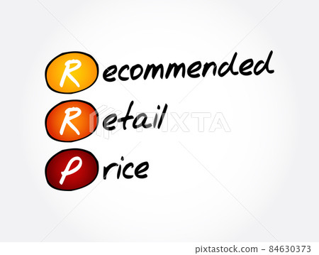 RRP - Recommended Retail Price acronym, business concept background 84630373