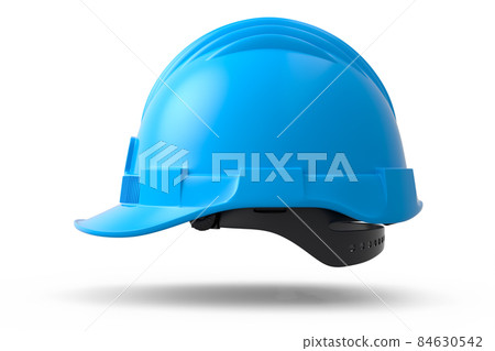 Blue safety helmet or hard cap isolated on white background 84630542