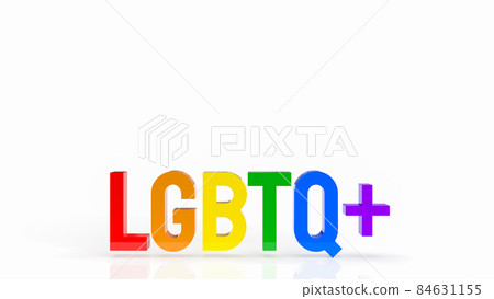 The  lgbtq+  text multi color on white background   for transgender concept 3d rendering 84631155