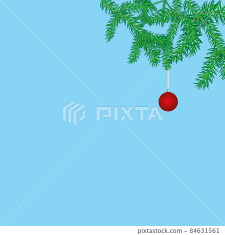 Illustration Christmas background with fir branches and a red ball. Illustration Christmas background with fir branches and a red ball. 84631561