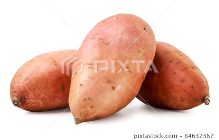Sweet potato heap on a white background. Isolated Sweet potato heap on a white background. Isolated 84632367