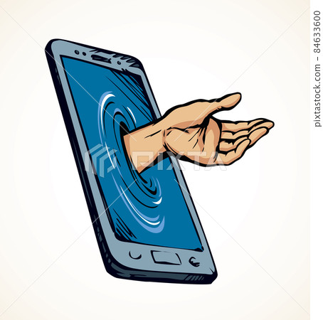 Smartphone support service. Vector drawing Smartphone support service. Vector drawing 84633600