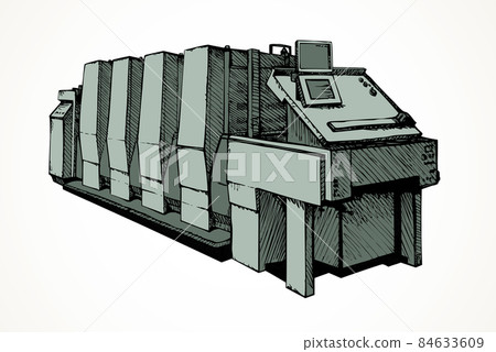 Modern printing press.Vector sketch Modern printing press.Vector sketch 84633609