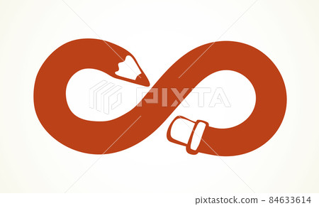 Pencil in the form of infinity. Vector drawing Pencil in the form of infinity. Vector drawing 84633614