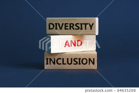 Diversity and inclusion symbol. Wooden blocks with words 'Diversity and inclusion' on beautiful grey background. Diversity, business, inclusion and belonging concept. Diversity and inclusion symbol. Wooden blocks with words 'Diversity and inclusion' on beautiful grey background. Diversity, business, inclusion and belonging concept. 84635208