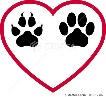 Heart, dog paw, cat paw, paw, logo Heart, dog paw, cat paw, paw, logo 84635307