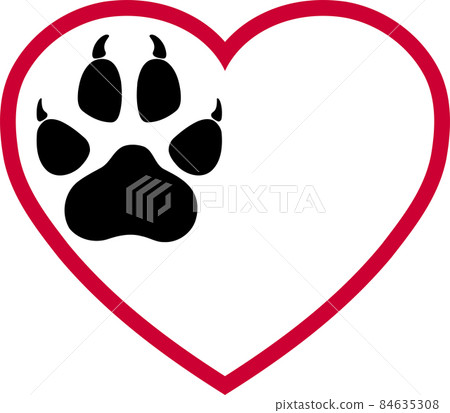 Heart, dog paw, wolf paw, paw logo Heart, dog paw, wolf paw, paw logo 84635308