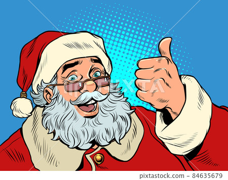 Santa Claus like gesture. Christmas and New Year, winter seasonal holiday in December Santa Claus like gesture. Christmas and New Year, winter seasonal holiday in December 84635679