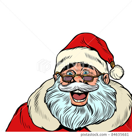 Joyful Santa Claus character. Christmas and New Year, winter seasonal holiday in December Joyful Santa Claus character. Christmas and New Year, winter seasonal holiday in December 84635681