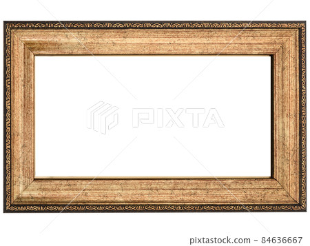 Old Vintage classic Golden Wooden mockup canvas frame isolated Old Vintage classic Golden Wooden mockup canvas frame isolated 84636667