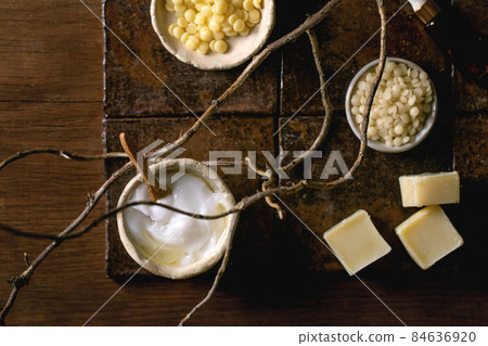 Ingredients for makes home made natural cosmetic 84636920