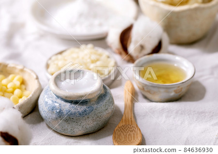 Ingredients for makes home made natural cosmetic 84636930