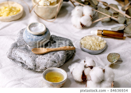 Ingredients for makes home made natural cosmetic 84636934