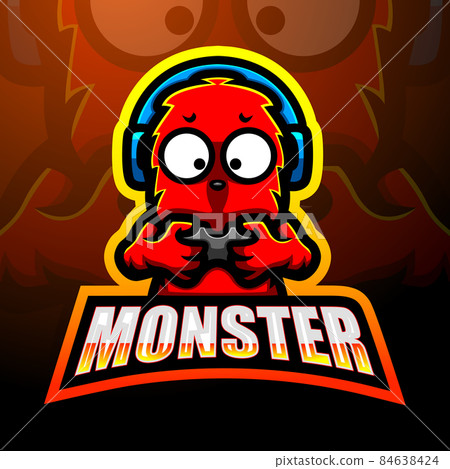 Monster gaming mascot logo design for gamer Vector Image