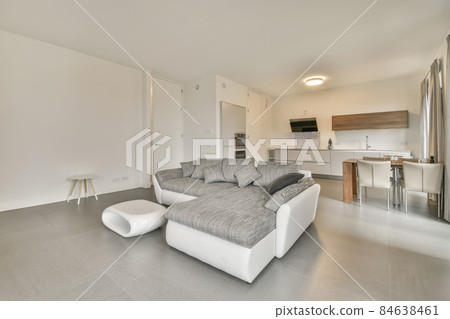 Beautiful living room interior with comfortable sofa Beautiful living room interior with comfortable sofa 84638461