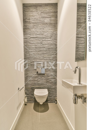 Interior of small clean restroom in miniature style 84638522