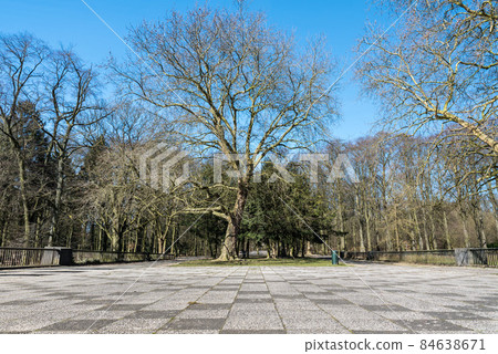 Panoramic view over the Osseghem park in spring, Laeken, Brussels, Belgium Panoramic view over the Osseghem park in spring, Laeken, Brussels, Belgium 84638671