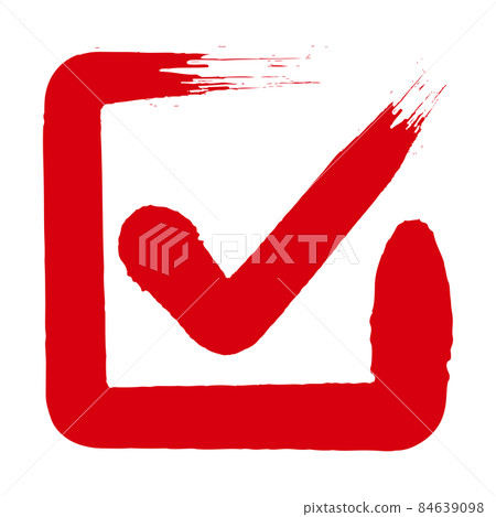 Checkmark written with a brush 84639098