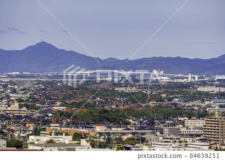View of Eshima Ohashi from Yonago Castle Ruins Yonago City, Tottori Prefecture 84639251